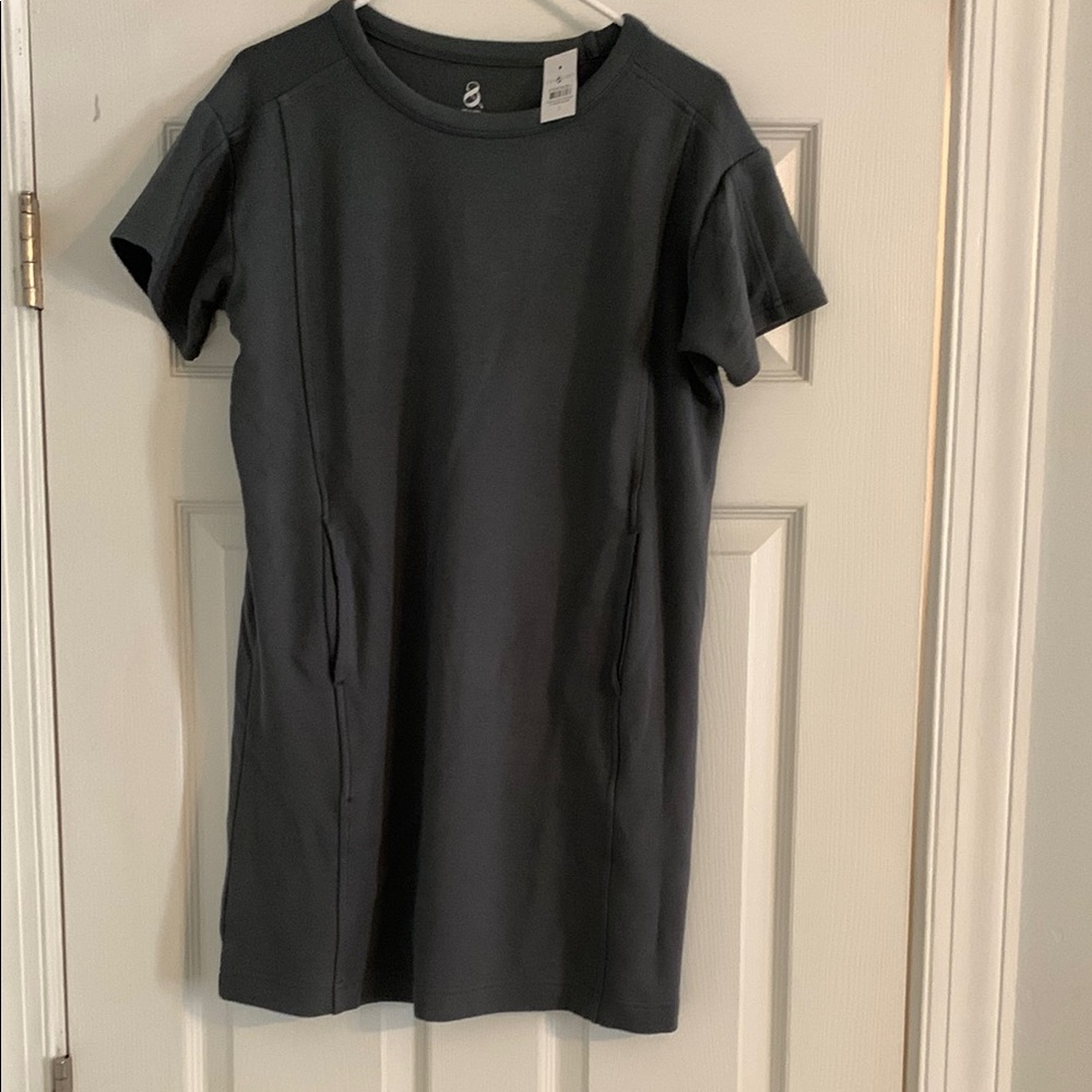 Gray Short Sleeve Dress